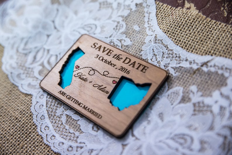 State love Wood SaveTheDate Destination Wooden