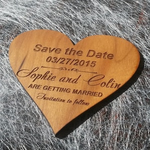 Save-The-date Magnet  10/Personalized  Wooden Wedding magnet/Engraved Save-The-date Magnet/Rustic Magnet/Magnet Save-The-Date wooden card