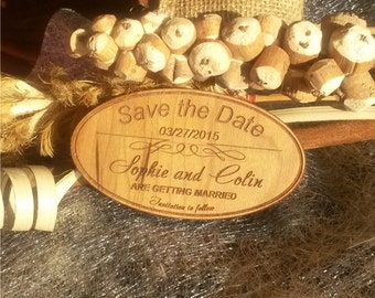 wooden save the date magnets (10)/rustic handmade save the date/laser engraved personalized save the date