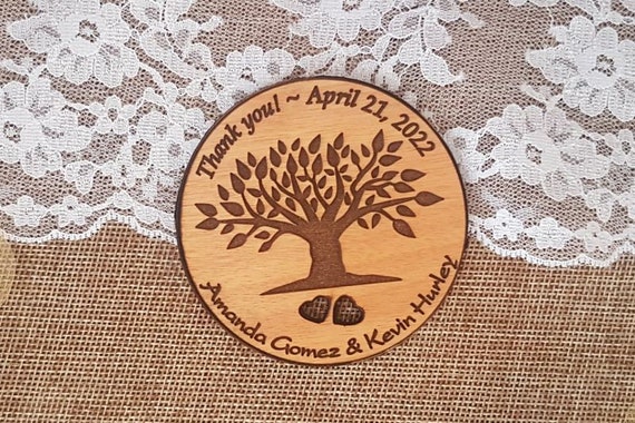 wedding thank you card, tree thank you cards, rustic thank you magnet cards, magnet thank you wedding magnets, unique thank you cards