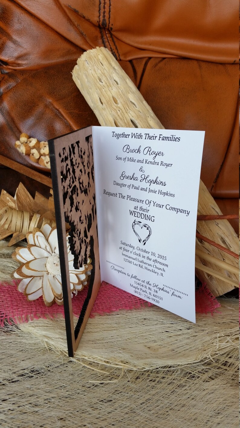 Wooden Wedding Invitation Suite Rustic Wedding Invitations | Etsy Canada