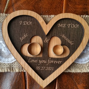 Country ring bearer box personalized ring bearer box wedding rustic ring bearer wedding ring holder custom engraved ring bearer wedding box
