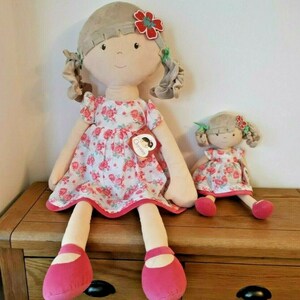 Huge FLOWER PINK Life Size BONIKKA Rag Doll Girl Gift Personalised Embroidered Named Dolly