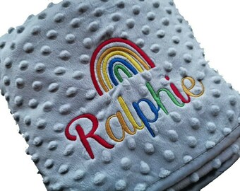 personalised rainbow baby blanket