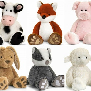 Keel - SOFT TOY TEDDY - Rabbit , Dog , Cat , Badger , Fox , Cow , Pig , Lamb , Panda , Giraffe , Monkey , Lion , Tiger , Elephant