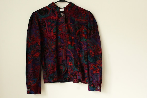 1980's Patterned Blouse - image 2