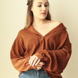 Brown 1980&#39;s Blouse