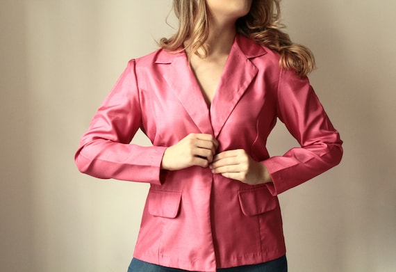 1980's Pink Shimmer Blazer - image 1