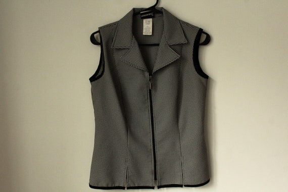 1980's Checkered Zip Front Tank - image 3