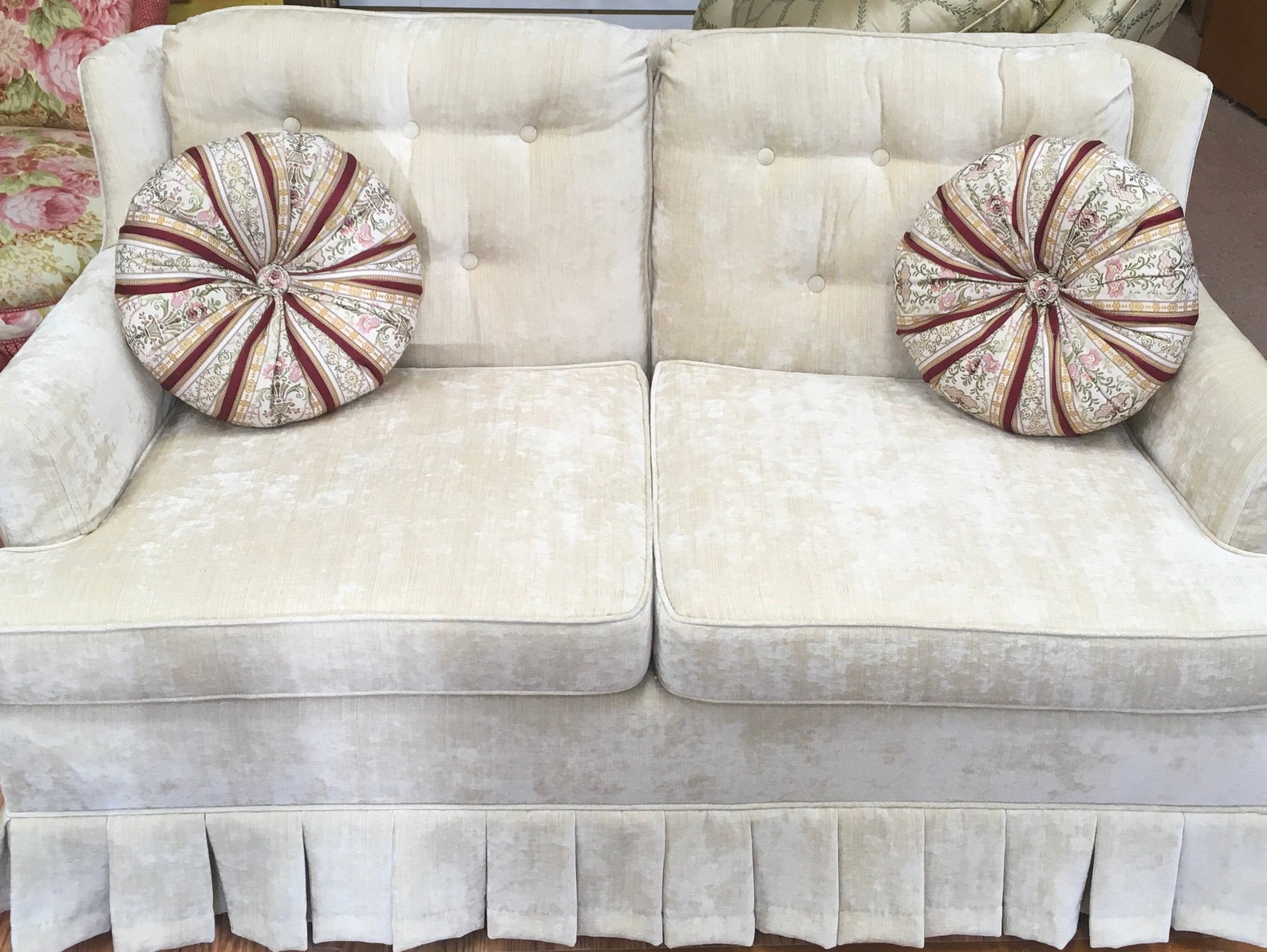 Tufted Round Throw Pillow With Insert Lisere Luxury Jacquard Etsy