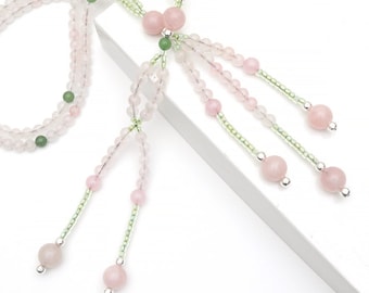 Rose Quartz - Nichiren Juzu Beads - SGI Beads - Buddhist Prayer Beads - FREE US Shipping