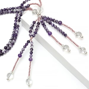Chevron Amethyst Nichiren Juzu Beads: SGI Buddhist Prayer Beads