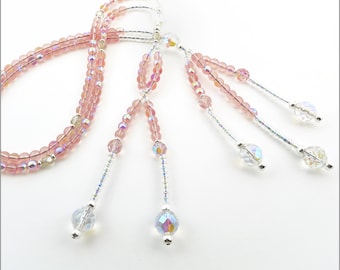 Light Pink Crystal Nichiren Juzu Beads: SGI Buddhist Prayer Beads
