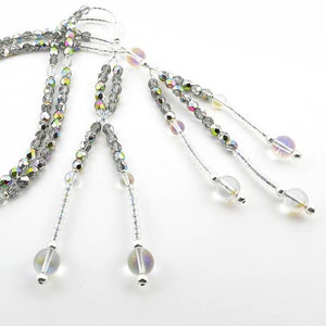 Silver Faceted Crystal, Clear Crystal & Silver - Nichiren Juzu Beads - SGI Beads - Buddhist Prayer Beads -