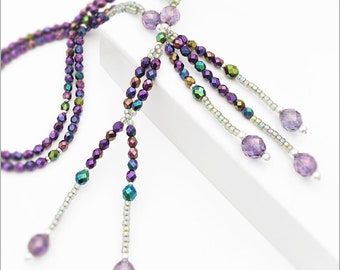 Royal Purple Crystal Nichiren Juzu Beads: SGI Buddhist Prayer Beads