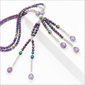 Royal Purple Crystal Nichiren Juzu Beads: SGI Buddhist Prayer Beads