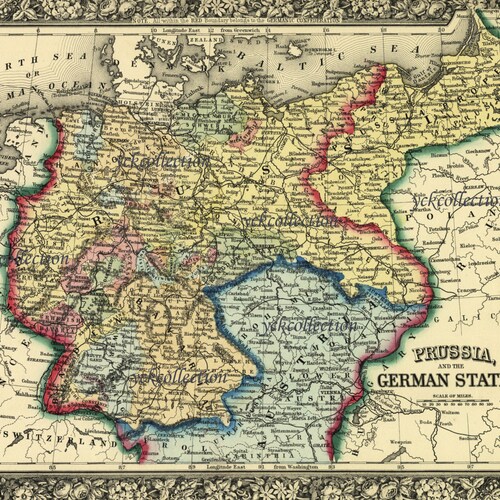 Vintage MAP of GERMANY Instant Download Digital Printable - Etsy