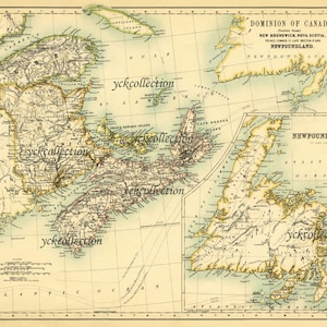 Antique Map of Canada (eastern sheet)-1887 Ultra High Resolution 8” x 10” to 36” x 46” 300 dpi instant digital download