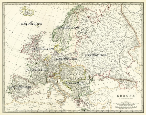 Mapa de la Europa Antigua 1878 Ultra Alta Resolución 8 | Etsy
