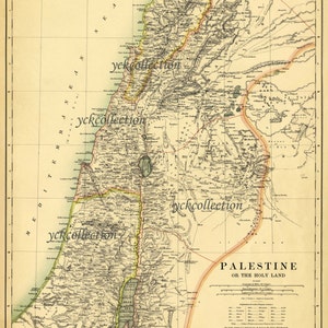Antike Palästina (The Holly land) Karte (1887) Ultra hohe Auflösung 8 “x 10” bis 36” x 48” 300 dpi sofortiger digitaler Download