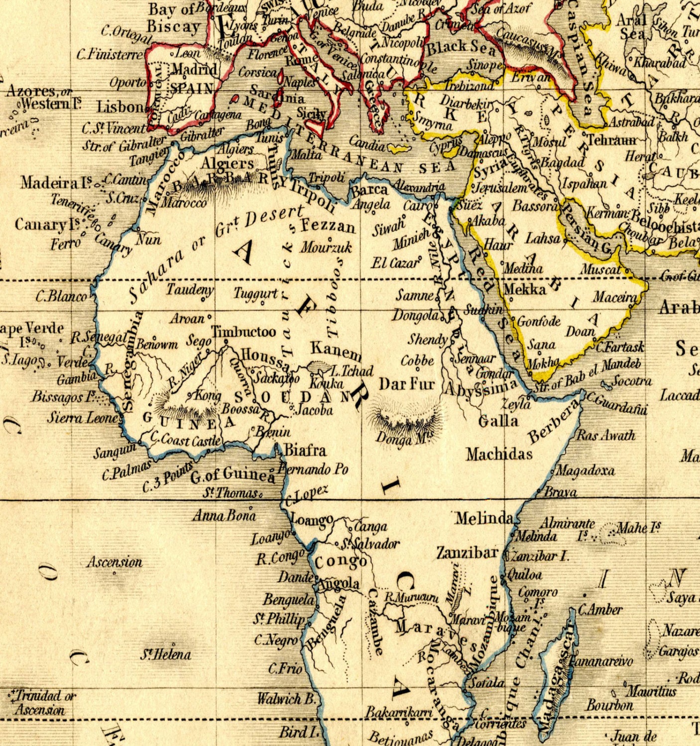 Vintage World Map (1840): Ultra High Resolution Digital Download