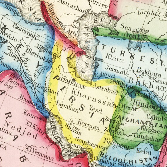 Antique Map of Asia 8” X 10” to 32” X 40” Pixels Vintage