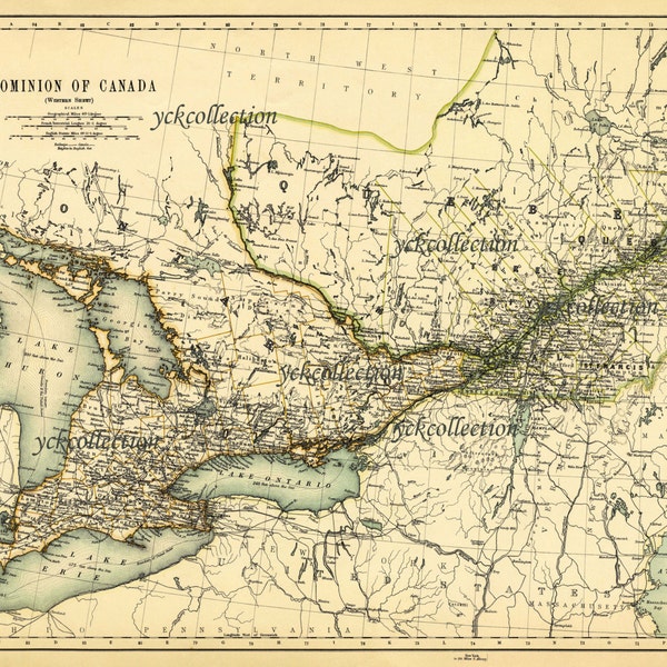 Map of western canada etsy