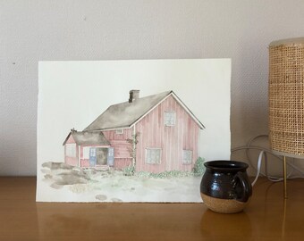 House portrait, house commission, home, cottage, house moving present