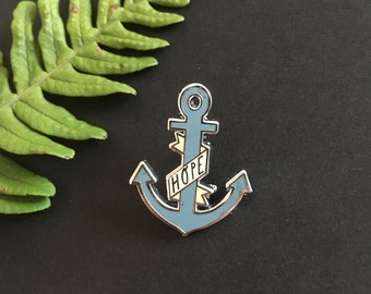 Anchor Pin, Sailor, Hope, Hard enamel pin, enamel pin, brooch, label pin, illustration, wearable art