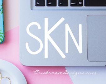 Monogram Sticker - Laptop Monogram - Vinyl Decal - Monogram Decal - Car Decals - Vinyl Monogram - Initial Decal - Monogram for Yeti Cup