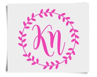 Monogram Decal, Vinyl Monogram Sticker, Yeti Cup Monogram, Monogram for Car, Laptop, Tumbler Cup, and more