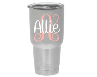 Vinyl Monogram Decal Sticker For Yeti Cup - Monogram Sticker - Name Decal - Yeti Monogram - Monogram for Yeti Cup - Monogram Sticker - Decal