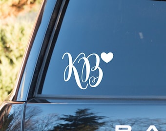 Monogram Car Decal || Two Letter Monogram, Two Initial Decal, Laptop Monogram, Yeti Cup Decal, Monogram Decal, Personalized car Decal