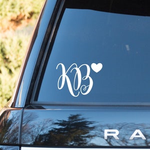 Monogram Car Decal || Two Letter Monogram, Two Initial Decal, Laptop Monogram, Yeti Cup Decal, Monogram Decal, Personalized car Decal