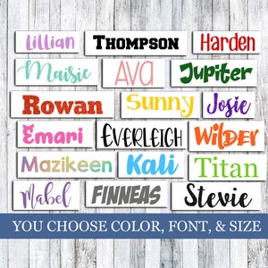 Kids Name Decal, Waterproof Name Labels, Back to School Name Stickers, Lunchbox Decal, Customizable Name Decal, Personalized School Supplies