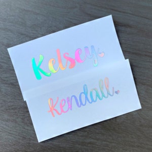 Holographic Name Decal, Custom Name Decal, Vinyl Decal, Yeti Name Decal, Iridescent Decal, Holographic Decal, Name Sticker, Tumbler Decal