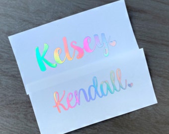 Holographic Name Decal, Custom Name Decal, Vinyl Decal, Yeti Name Decal, Iridescent Decal, Holographic Decal, Name Sticker, Tumbler Decal