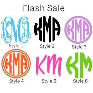 FLASH SALE Monogram Decal Stickers, Car Monogram Decal, Monogram Decal for Yeti Tumbler and more