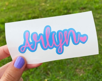 Name Decals, Layered Name Decal, Vinyl Name Labels, Tumbler Decal, School Labels, Waterproof Labels, Water Bottle Decal, Yeti Decals