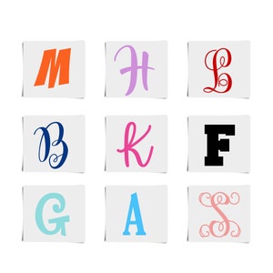 Vinyl Letter Decal, Single Letter Monogram Decal, Initial Decal, Single Letter Sticker, One Initial Decal, One Initial Monogram