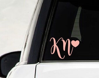 Monogram Car Decal || Two Letter Monogram, Two Initial Decal, Laptop Monogram, Yeti Cup Decal, Monogram Decal, Personalized car Decal