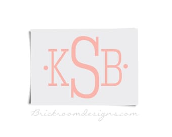 Vinyl Monogram Decal - Monogram Sticker, Car Decal, Monogram, Vinyl Decal, Yeti Decal, Vinyl Monogram, Laptop Decal, Vine Monogram