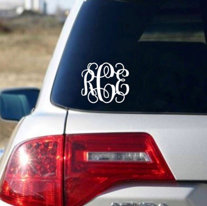 Monogram Car Decal, Car Decals for Women, Vinyl Decal, Monogram Sticker, Monogram Decal, Car Decal, Monogram Decal for Car, Car Monogram image 1