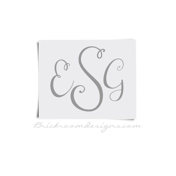 Monogram Car Decal, Monogram Sticker, Vinyl Decal for Car, Monogram ...