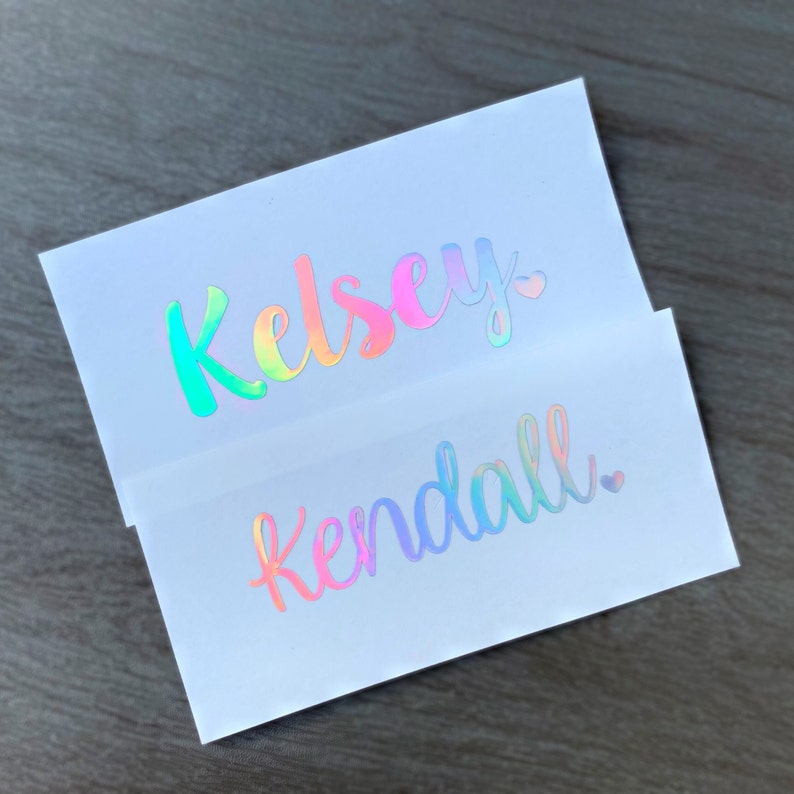 Holographic Name Decal, Custom Name Decal, Vinyl Decal, Yeti Name Decal, Iridescent Decal, Holographic Decal, Name Sticker, Tumbler Decal 