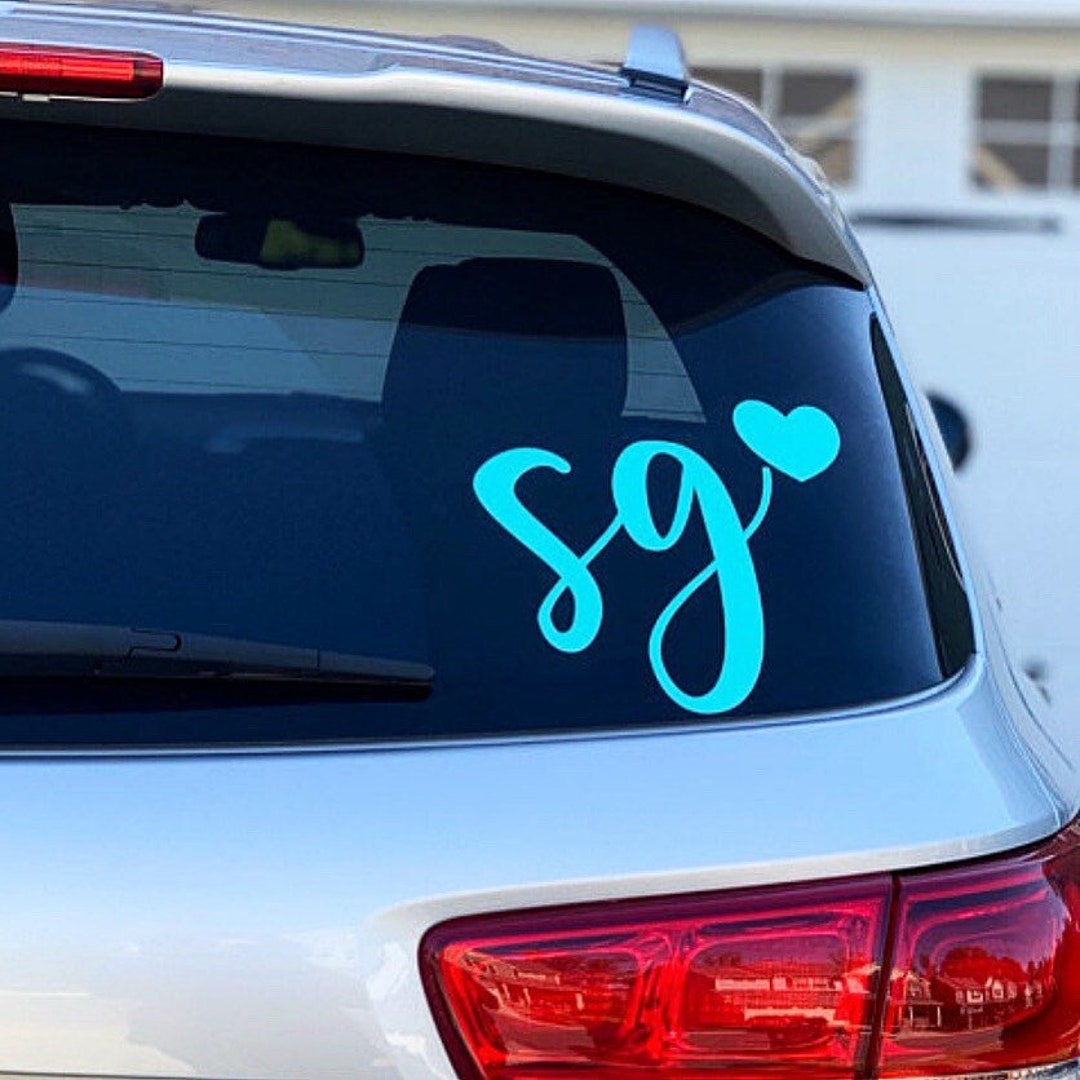 Monogram Car Decal, Monogram Sticker, Two Letter Decal, Laptop Monogram ...