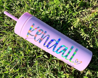 Holographic Name Decal, Custom Name Decal, Vinyl Decal, Yeti Name Decal, Iridescent Decal, Holographic Decal, Name Sticker, Tumbler Decal