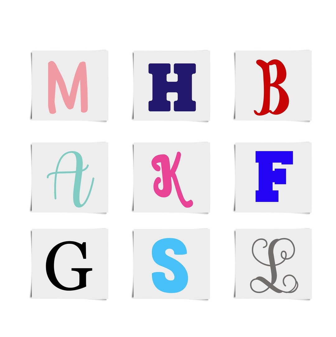 Single Letter Labels Vinyl Letter Decal, Single Letter Monogram Decal, Initial Decal, Single ...