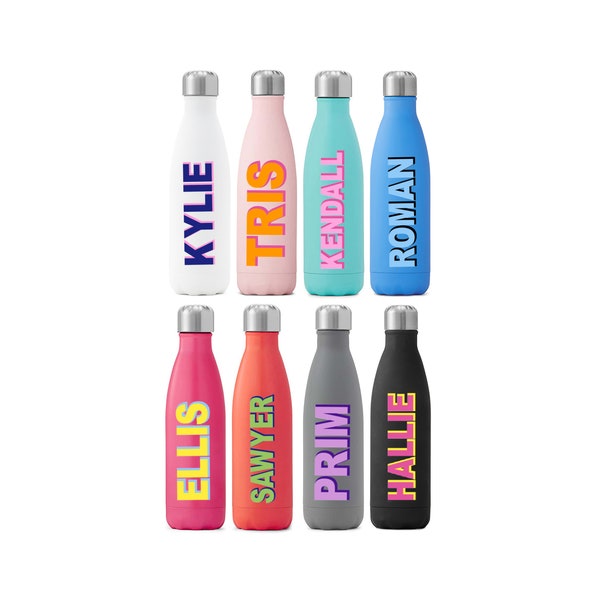 Name Decal, Shadow Monogram Decal, Vinyl Name Decal, Name Stickers, Luggage Sticker, Waterproof Name Label, Name Decal for Water Bottle