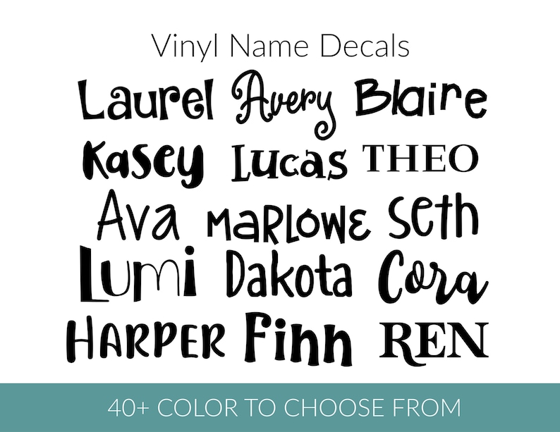 Vinyl Name Decal NEW FONTS Custom Name Decal Name Decal Etsy